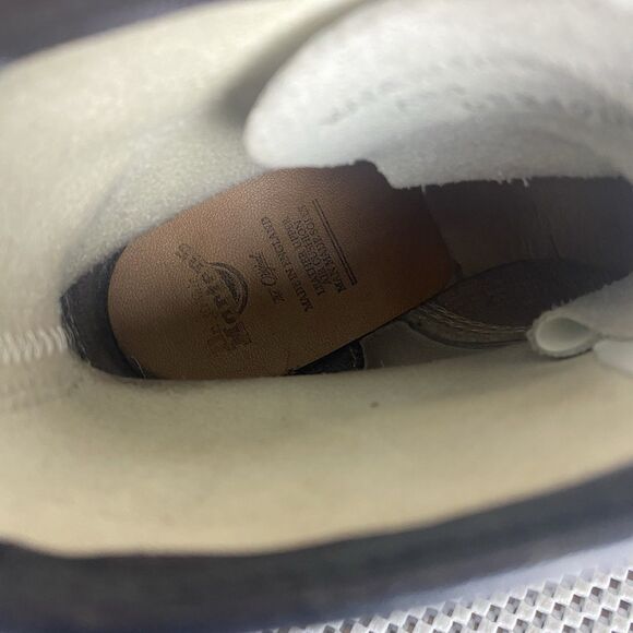 Dr Martens Combat Boots Mens 8 White Leather Lace Up Ankle Boots Made In England - Picture 13 of 14